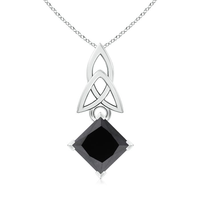 Princess-Cut Enhanced Black Diamond Celtic Knot Pendant
