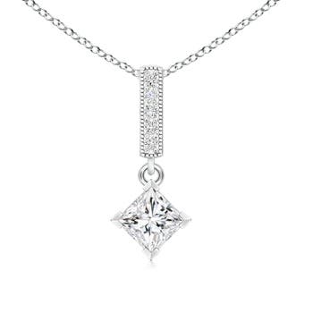 V Prong-Set Princess Diamond Pendant