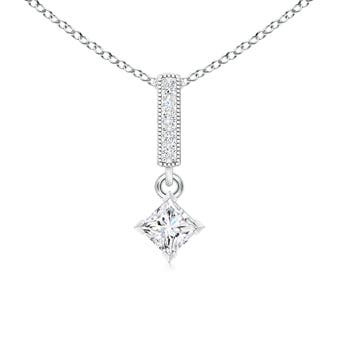 V Prong-Set Princess Diamond Pendant