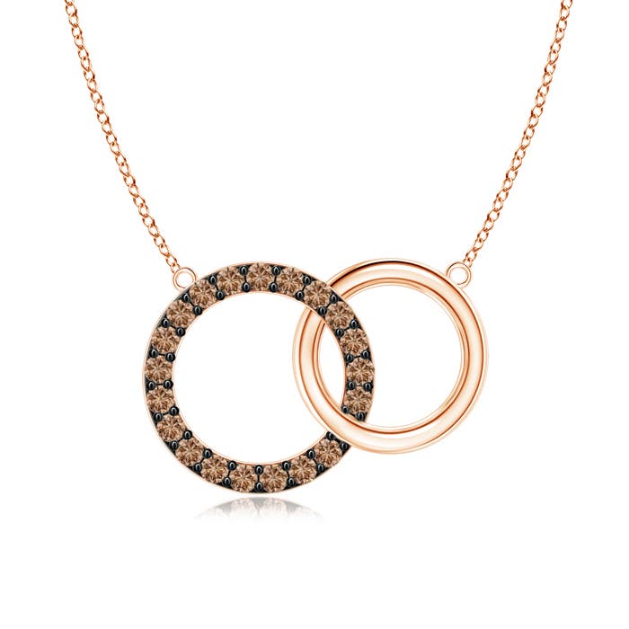Interlocking Brown Diamond Circle Necklace Pendant Angara
