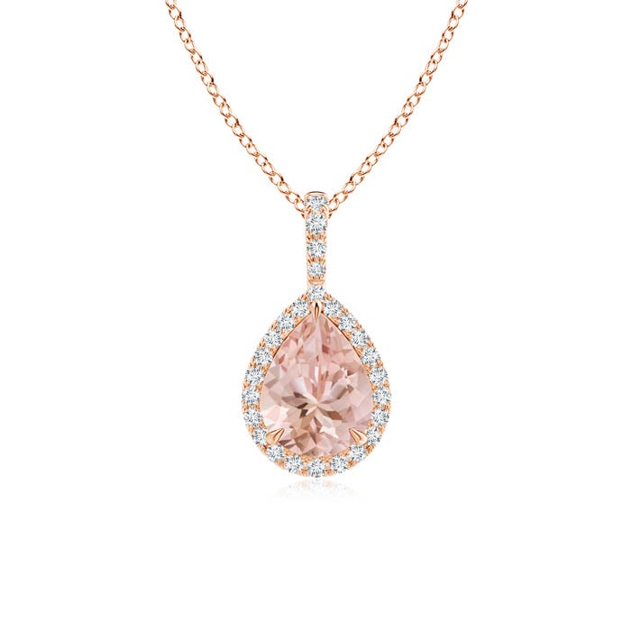 Morganite Teardrop Pendant Necklace 