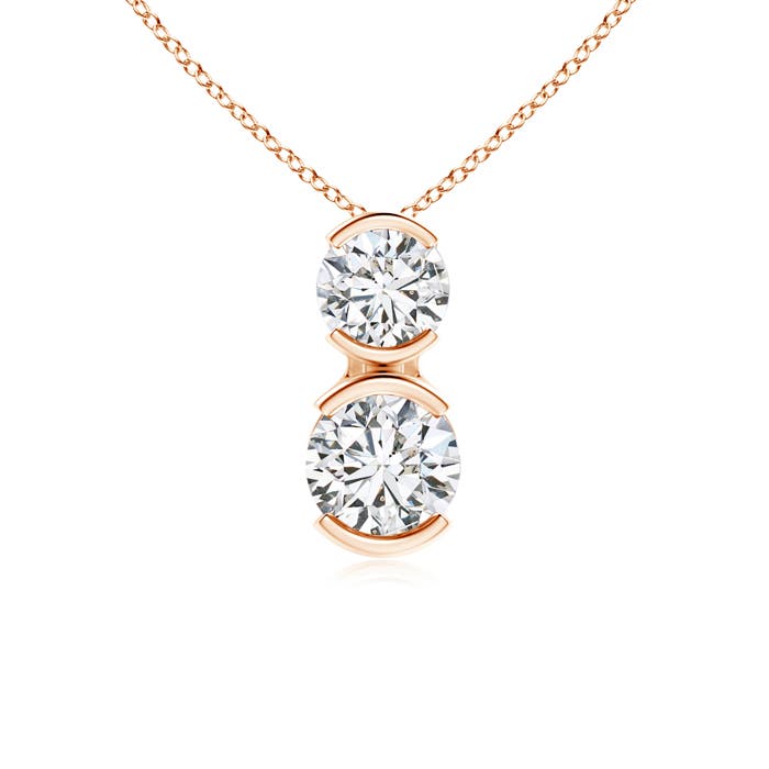Two Stone Diamond Pendant Necklace 