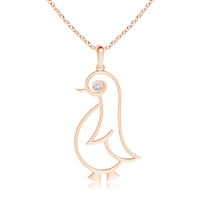 BezelSet Diamond Penguin Pendant Angara