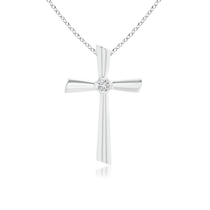 Solitaire Diamond Cross Pendant