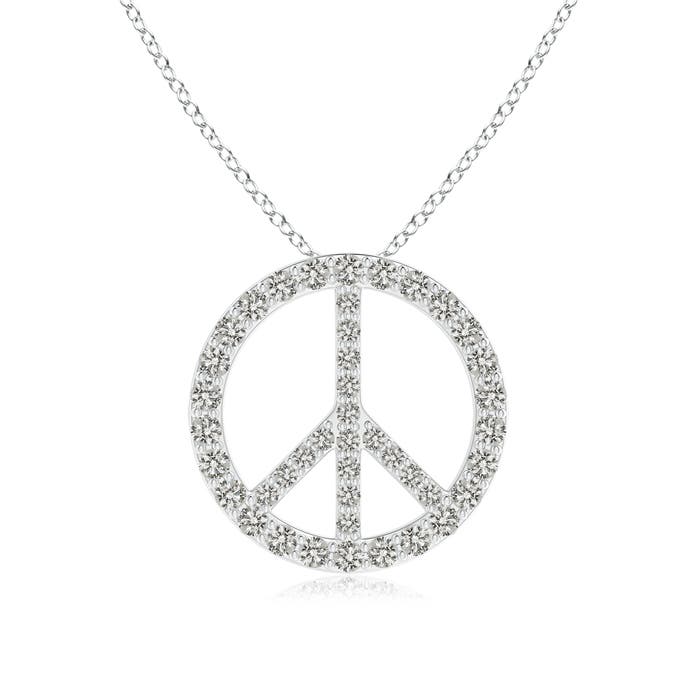 Prong-Set Diamond Peace Sign Pendant 