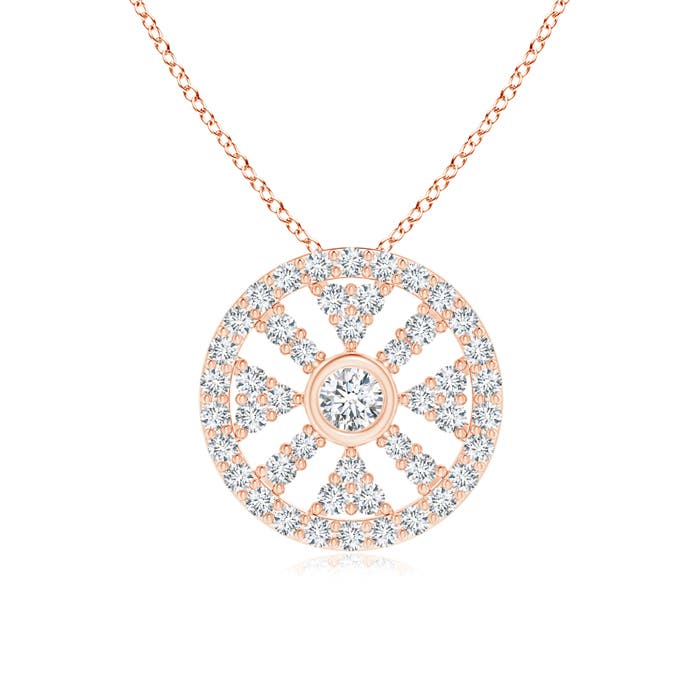 Round Diamond Wheel Of Life Pendant