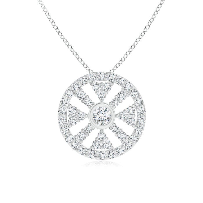 Round Diamond Wheel Of Life Pendant