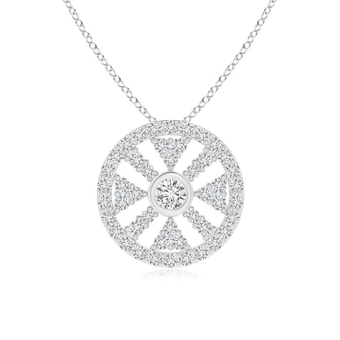 Round Diamond Wheel Of Life Pendant