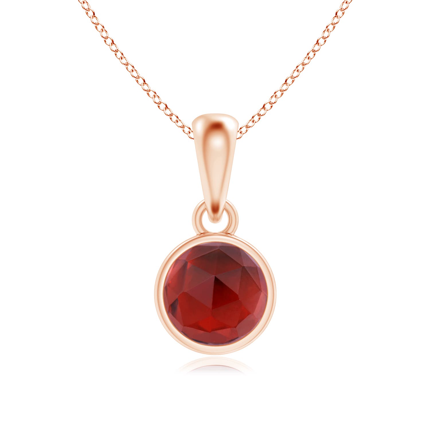 Bezel-Set Garnet Solitaire Dangle 