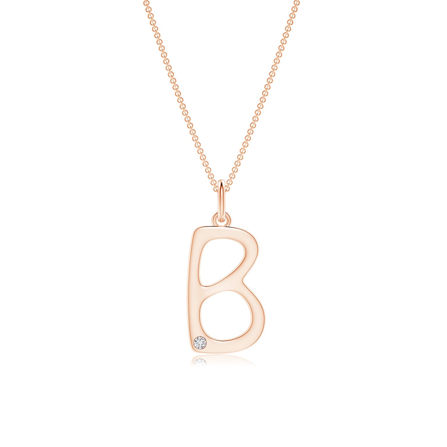 Gypsy Set Diamond Capital B Initial Pendant