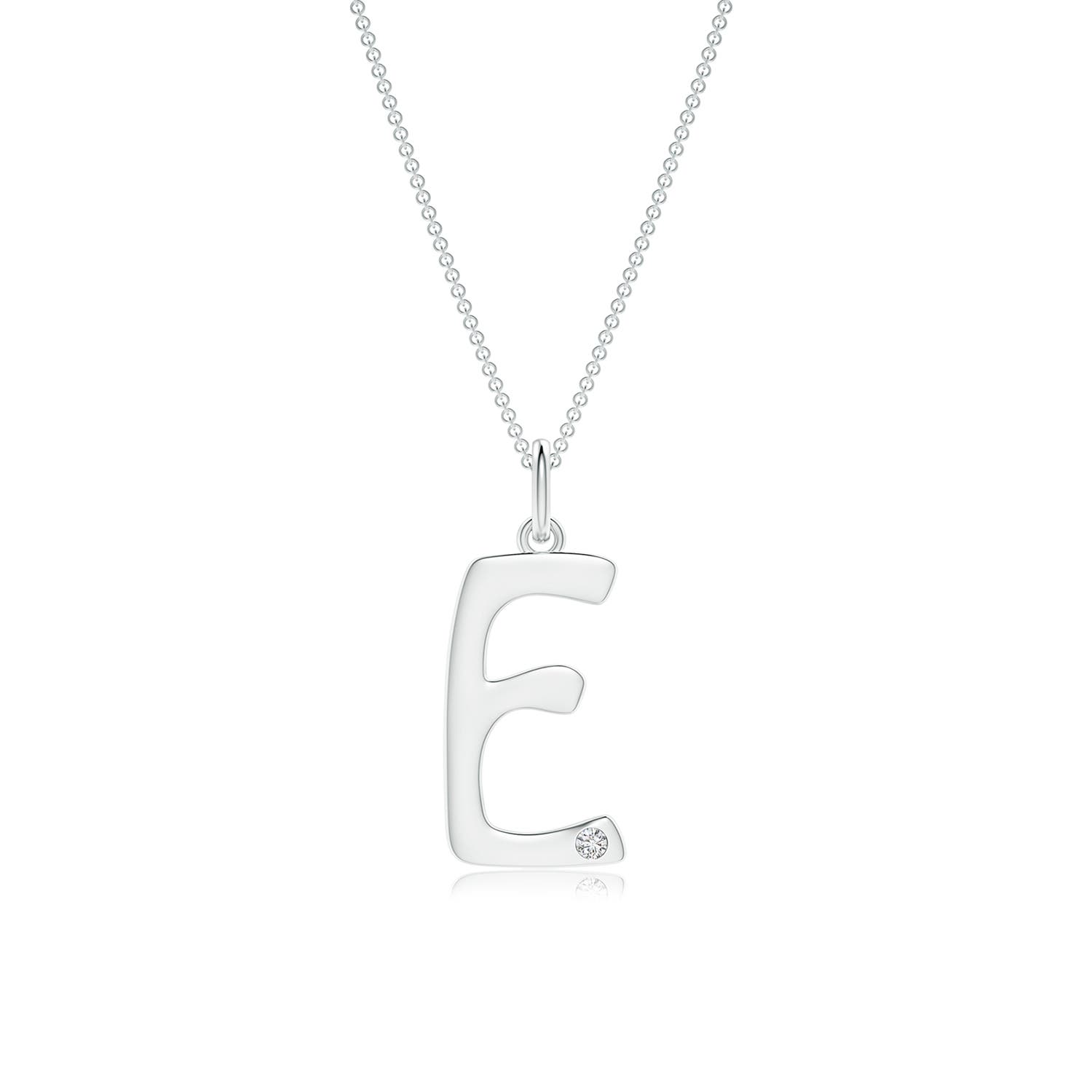 Gypsy Set Diamond Capital E Initial Pendant