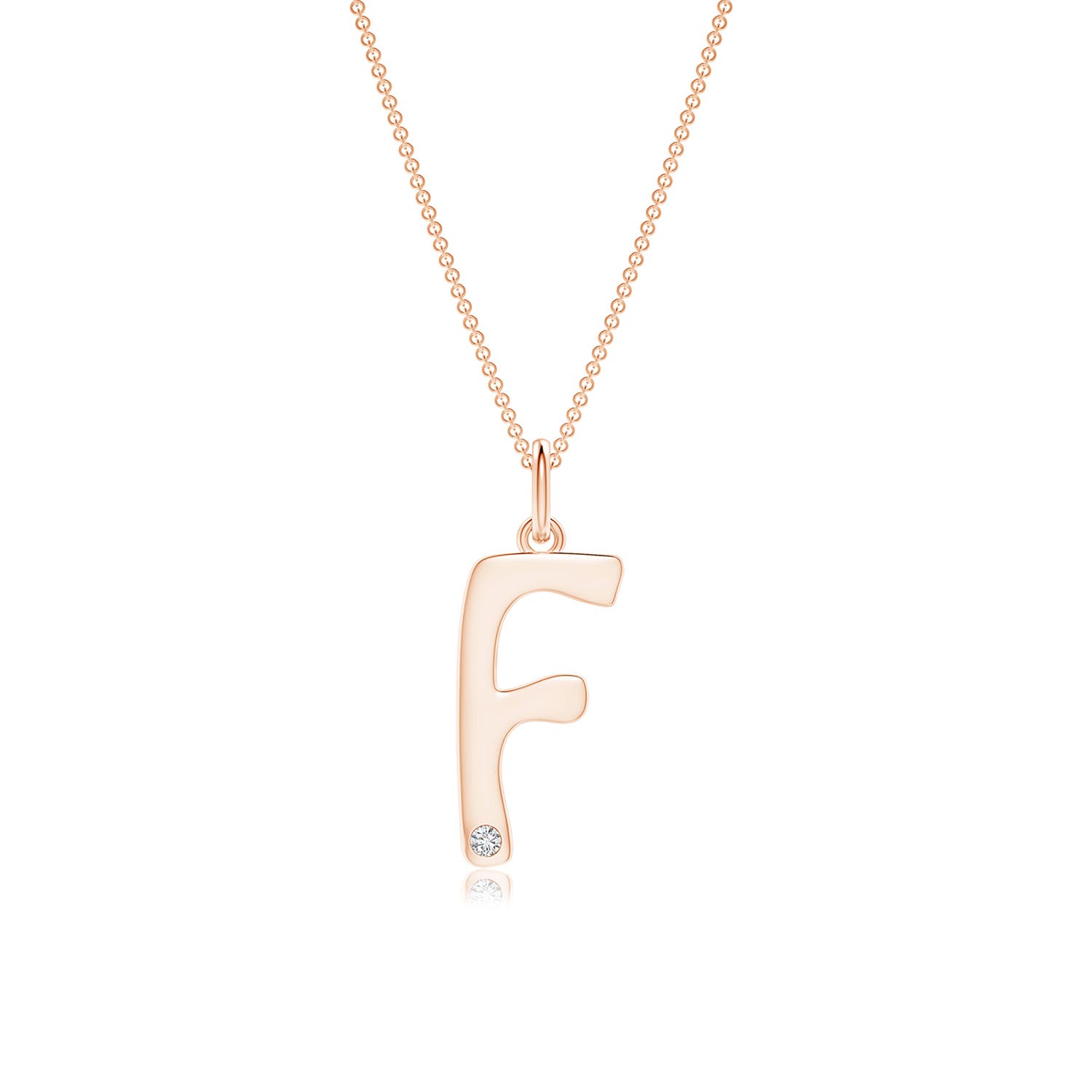 Gypsy Set Diamond Capital F Initial Pendant
