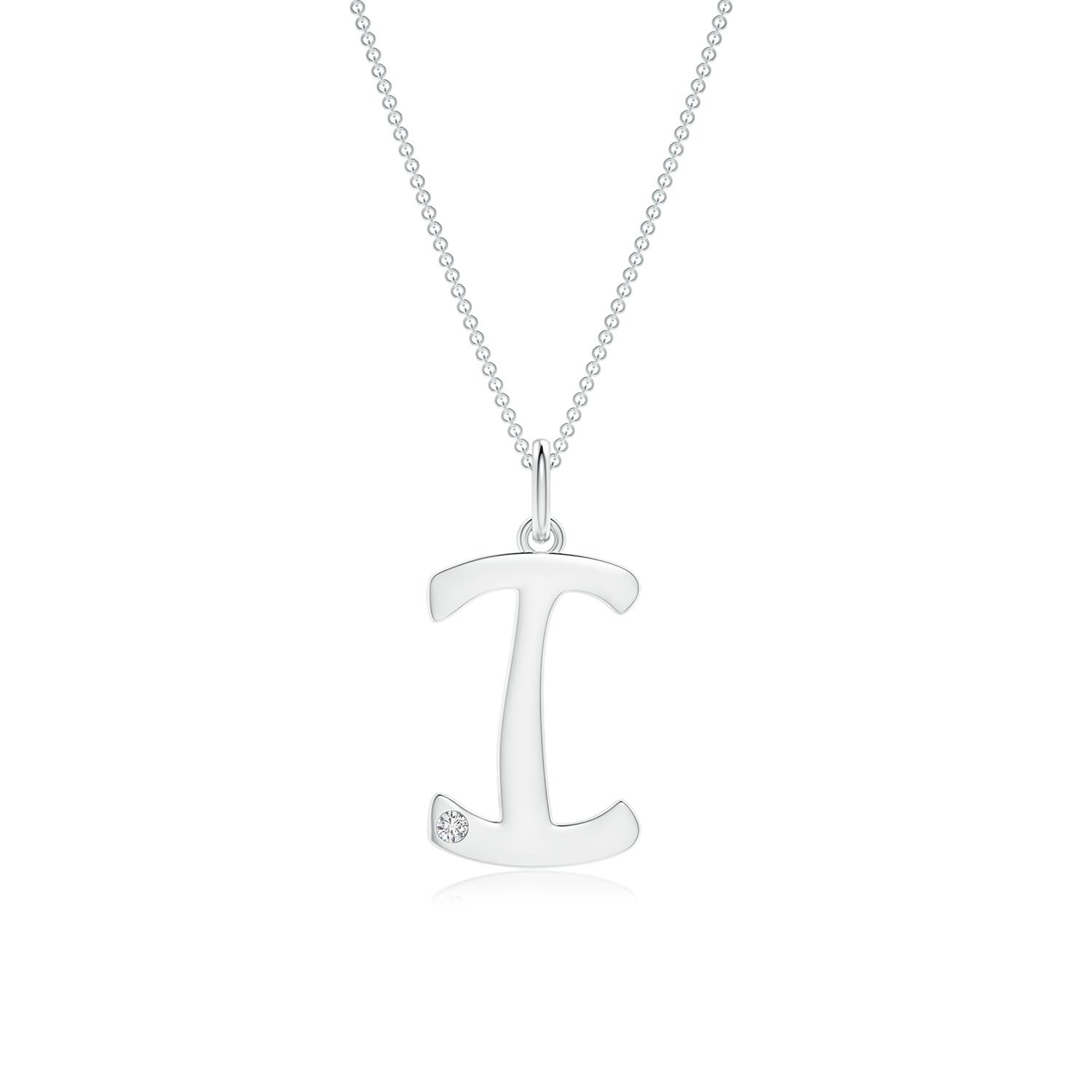 Gypsy Set Diamond Capital I Initial Pendant