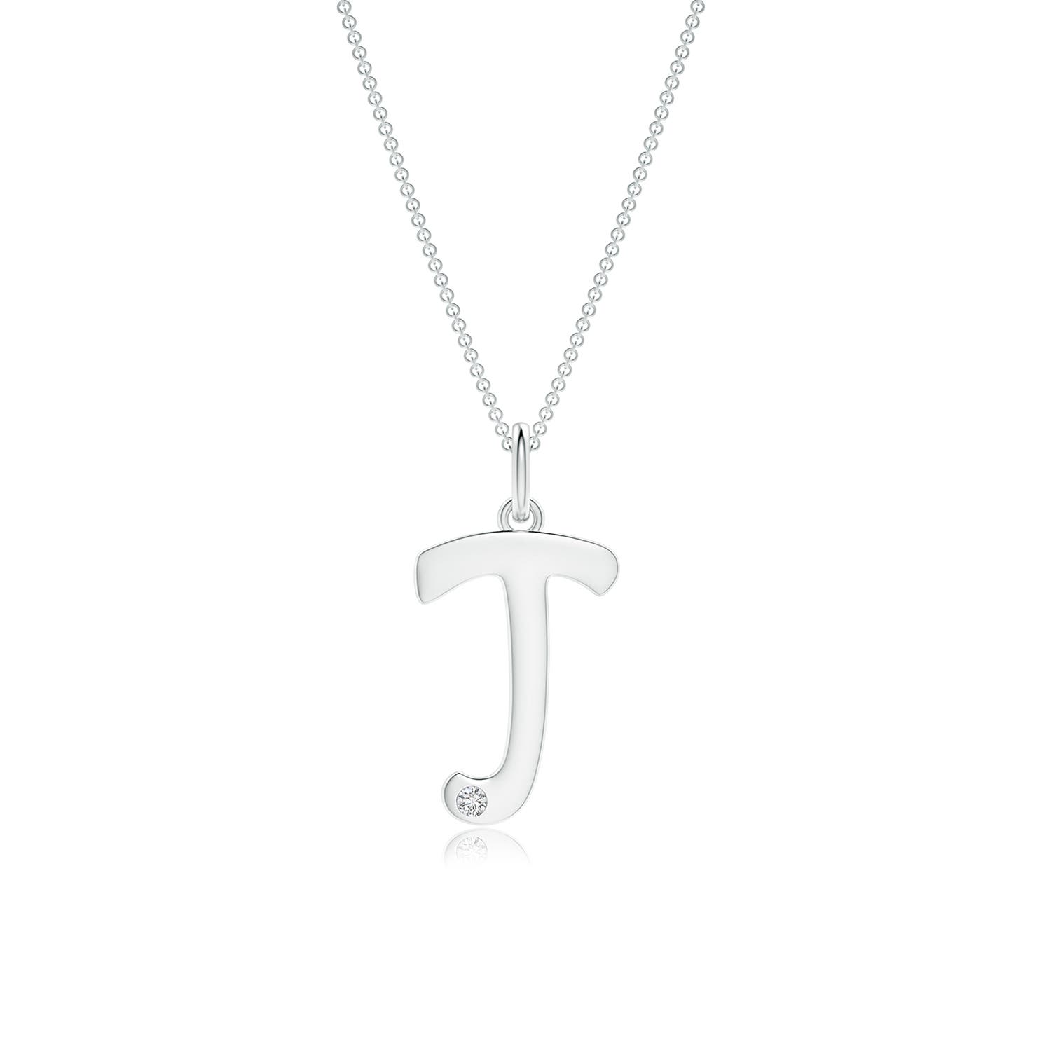 Gypsy Set Diamond Capital J Initial Pendant