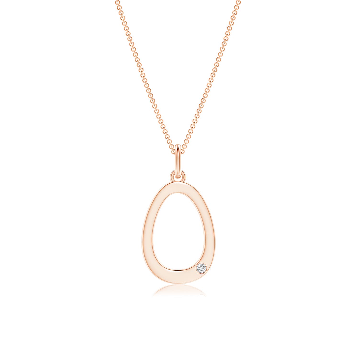 Gypsy Set Diamond Capital O Initial Pendant