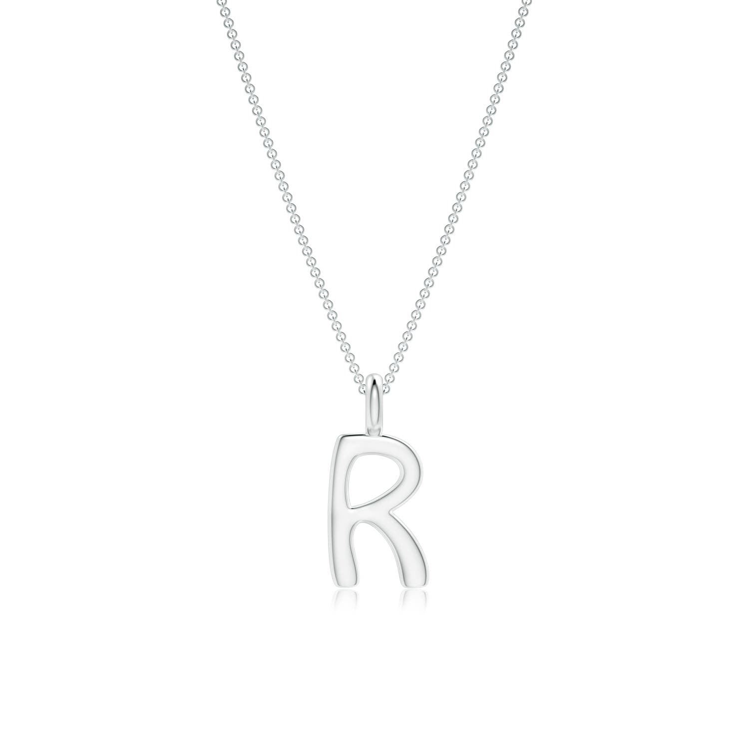 Capital Letter R Initial Pendant Necklace With 18 Chain In Gold Capital Letter 034 R Initial Pendant Necklace