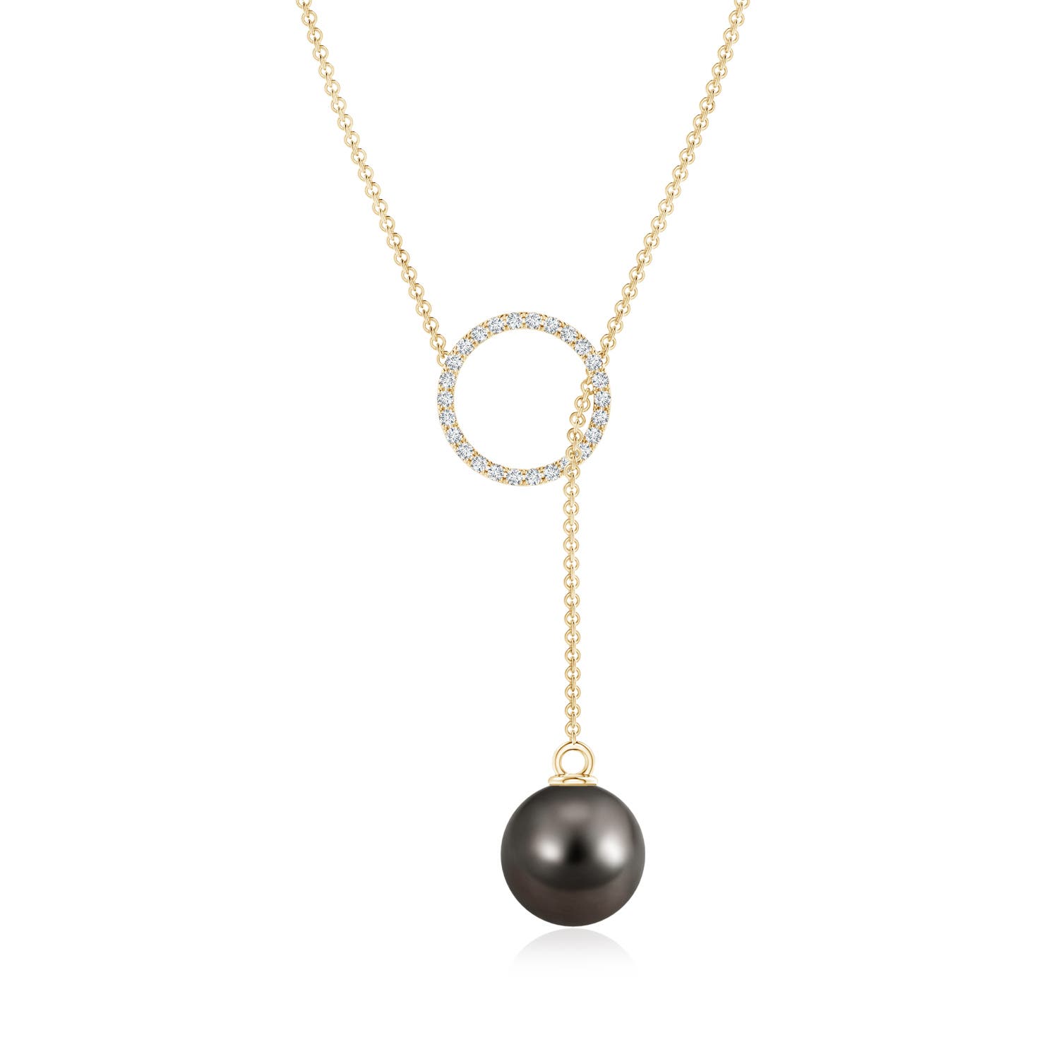 Tahitian Pearl Circle Lariat Necklace Angara