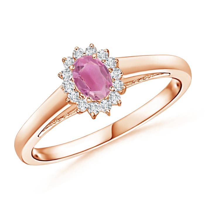 Princess Diana Inspired Pink Tourmaline Ring with Halo