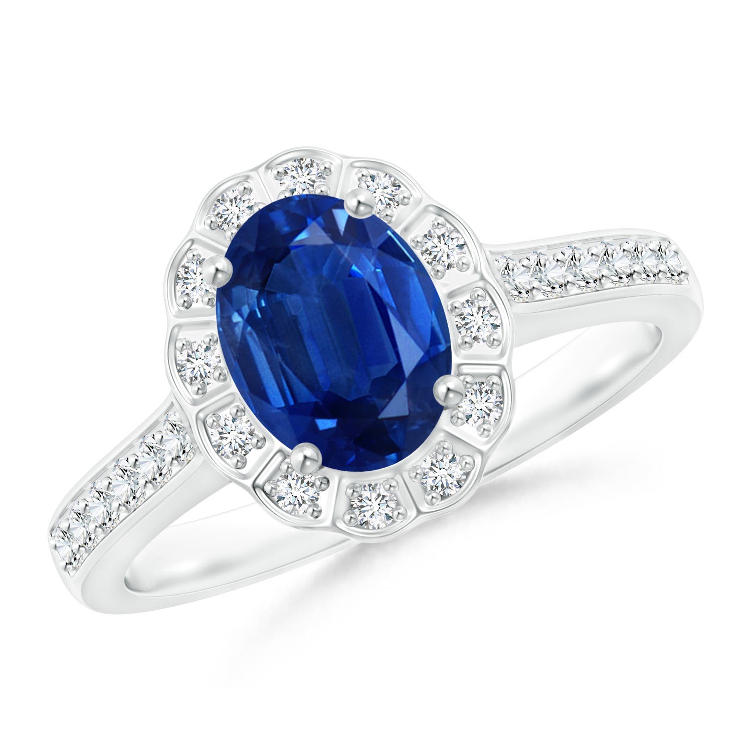 Vintage Style Sapphire Diamond Halo Ring Vintage Style Sapphire Diamond Halo Ring