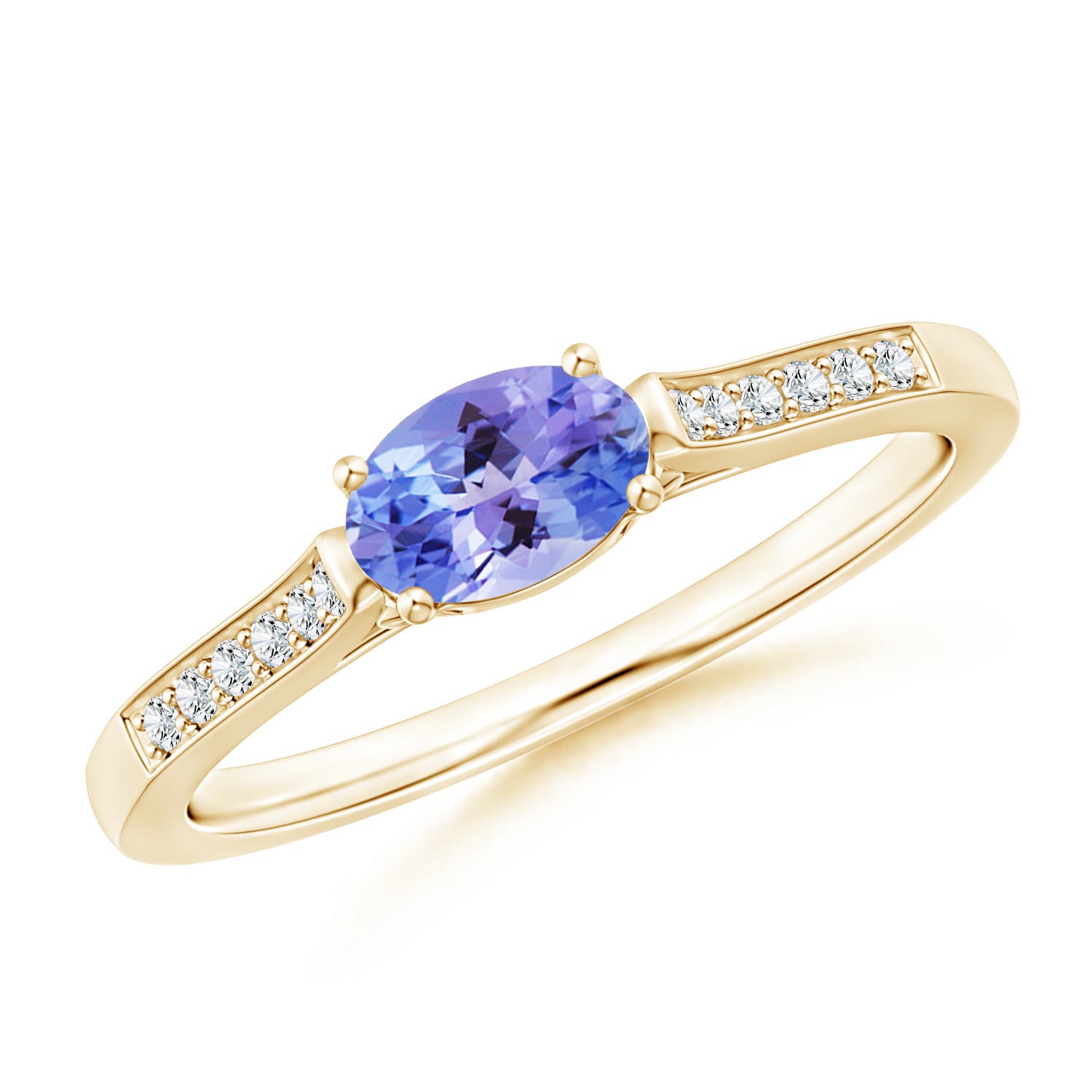 East West Set Oval Diamond Ring East West Set Oval Diamond Ring