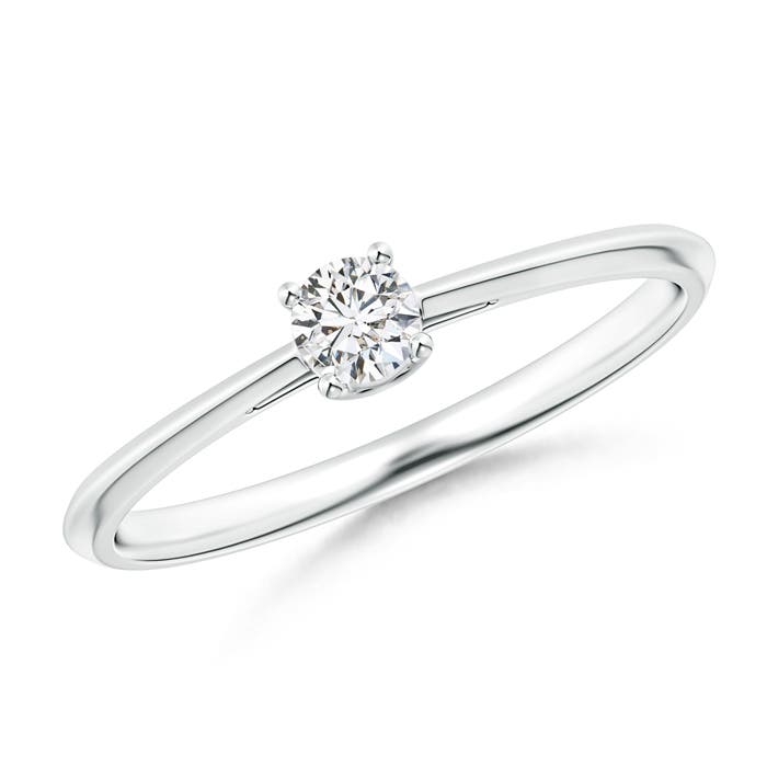 Knife-Edged Classic Round Diamond Solitaire Ring