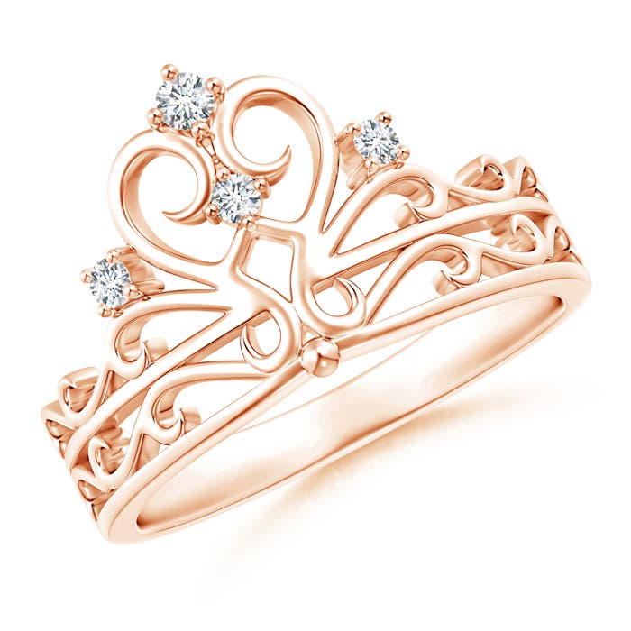 Scattered Round Diamond Princess Tiara Ring