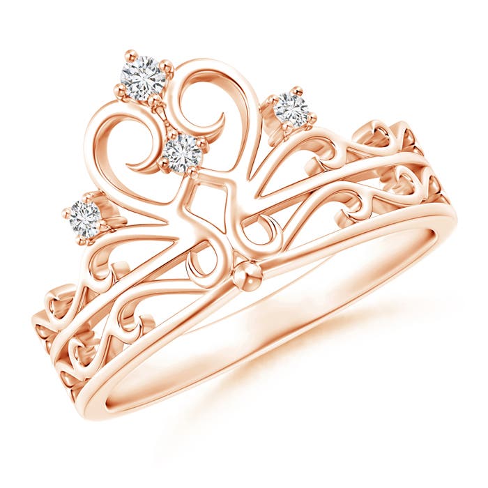 Scattered Round Diamond Princess Tiara Ring
