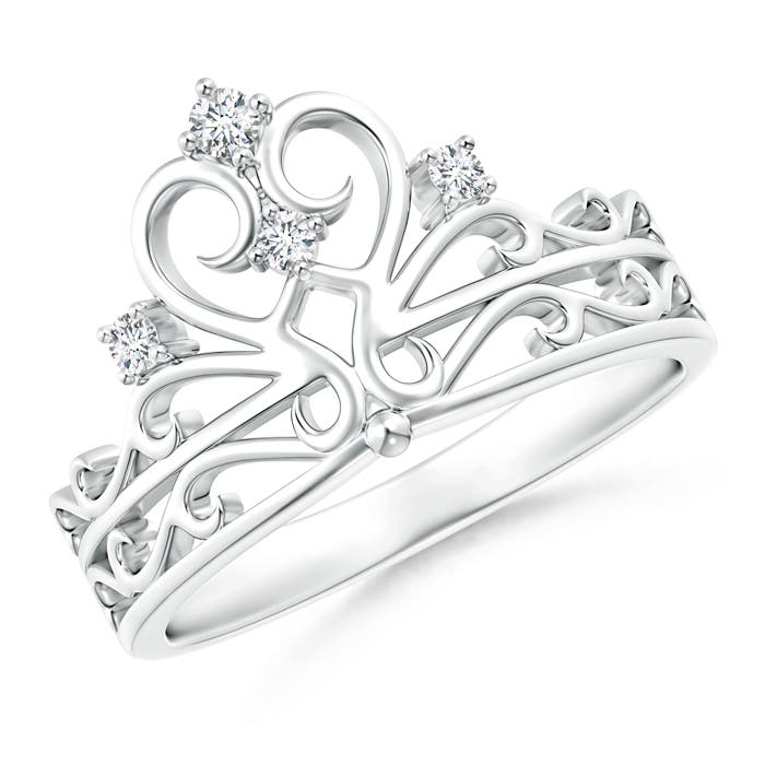 Scattered Round Diamond Princess Tiara Ring