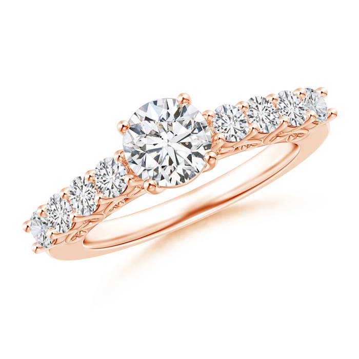 Solitaire Diamond Engagement Ring with Scrollwork