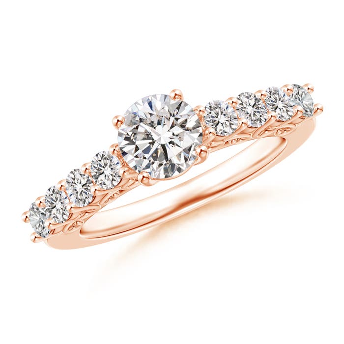 Solitaire Diamond Engagement Ring with Scrollwork