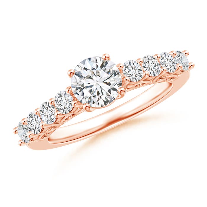 Solitaire Diamond Engagement Ring with Scrollwork