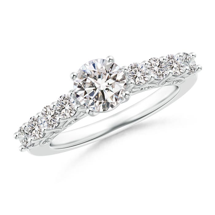 Solitaire Diamond Engagement Ring with Scrollwork