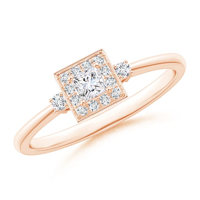 Princess-Cut Diamond Halo Promise Ring