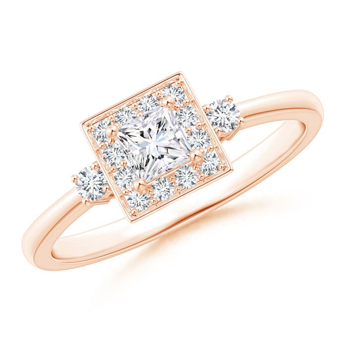 Princess-Cut Diamond Halo Promise Ring