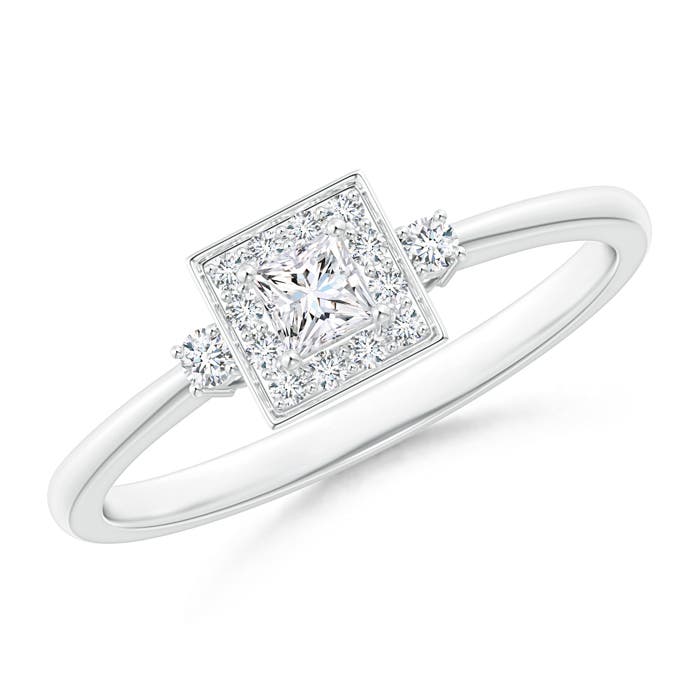 Princess-Cut Diamond Halo Promise Ring
