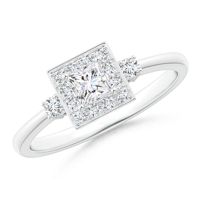 Princess-Cut Diamond Halo Promise Ring