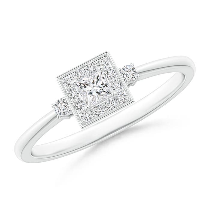 Princess-Cut Diamond Halo Promise Ring