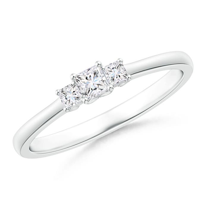Classic Princess-Cut Diamond Three Stone Ring