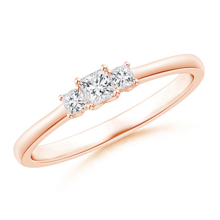 Classic Princess-Cut Diamond Three Stone Ring