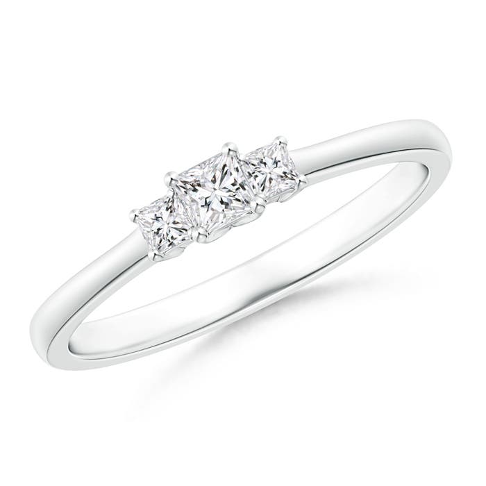 Classic Princess-Cut Diamond Three Stone Ring