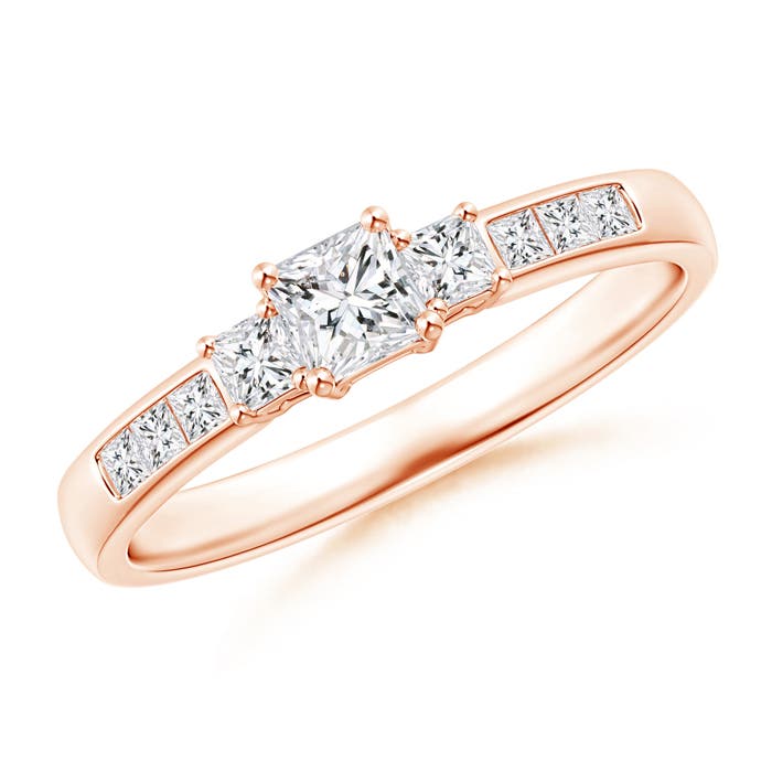 Classic Three Stone Princess-Cut Diamond Promise Ring