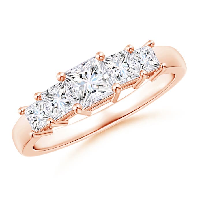 Graduated Princess-Cut Diamond Five Stone Wedding Band