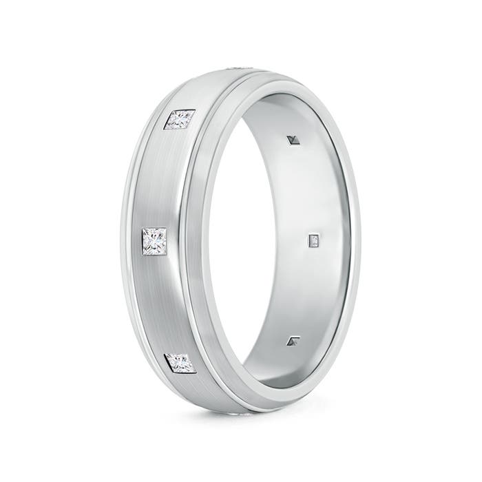 Princess Diamond Low Dome Comfort Fit Wedding Band for Him