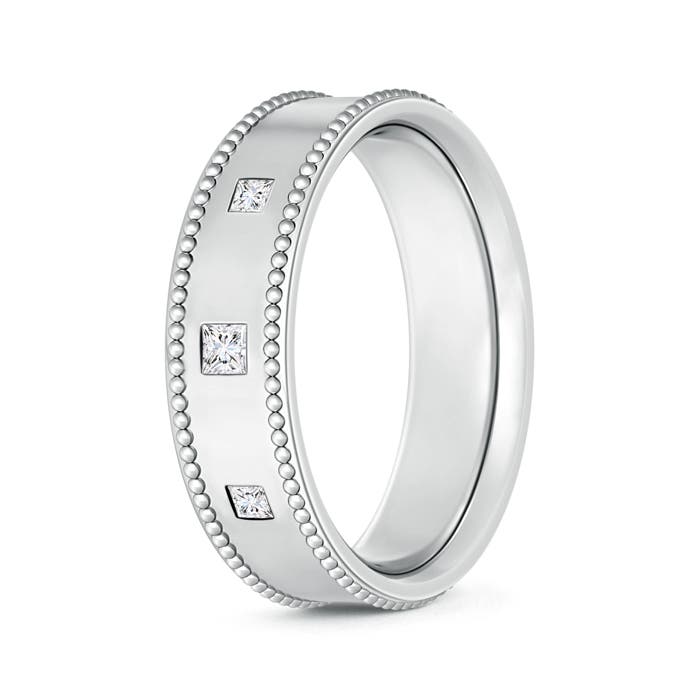 Gypsy-Set 3 Stone Princess Diamond Men's Wedding Band