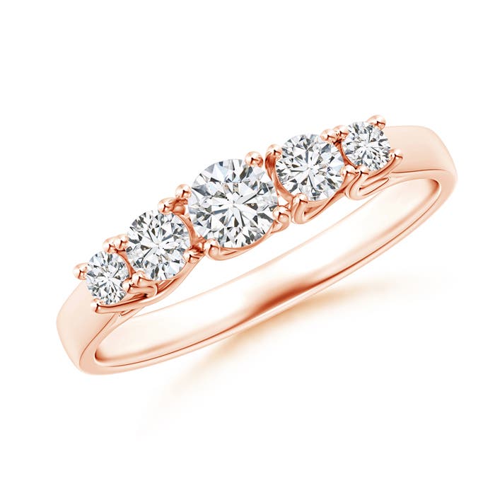 Five Stone Trellis Set Diamond Wedding Band