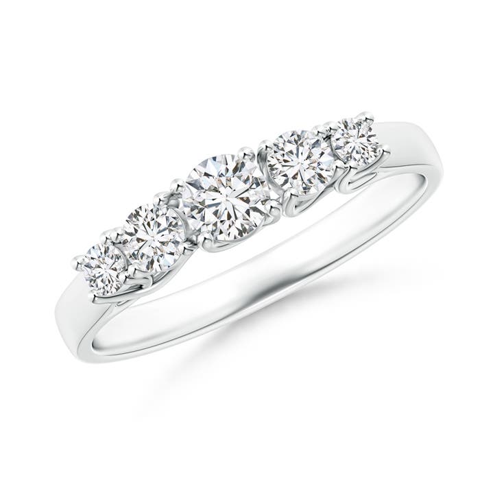 Five Stone Trellis Set Diamond Wedding Band