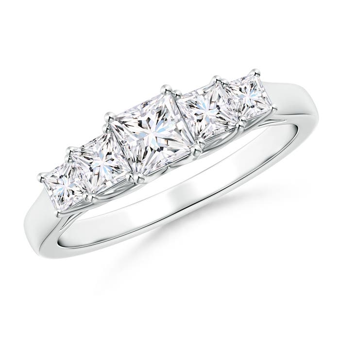 Graduated Princess-Cut Trellis Diamond Five Stone Band