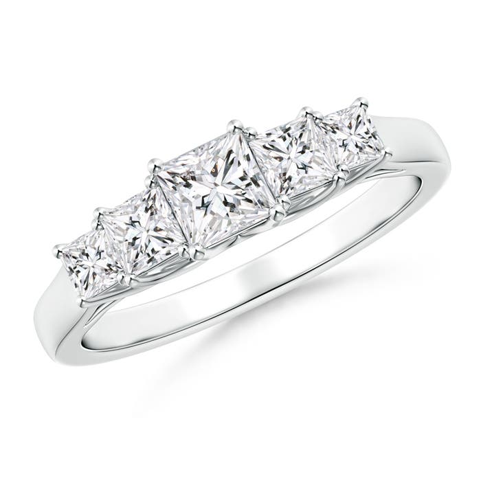 Graduated Princess-Cut Trellis Diamond Five Stone Band