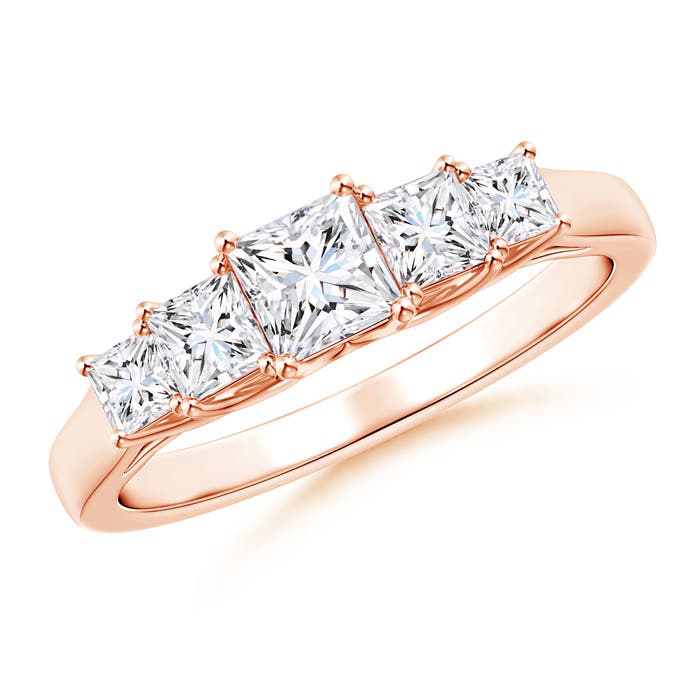 Graduated Princess-Cut Trellis Diamond Five Stone Band
