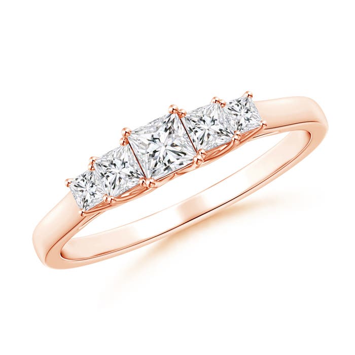 Graduated Princess-Cut Trellis Diamond Five Stone Band